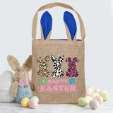 Easter Bunny Ears Canvas Bag Happy Easter Happy Easter Bunny Square Bottom Handbag