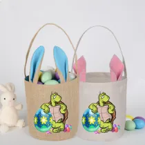 Easter Bunny Ears Canvas Bag Happy Easter Happy Easter Egg Tortoise Round Bottom Handbag