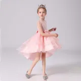 Toddler Girls Sleeveless Embroidery Bowknot Belt Formal Gowns Fishtail Dress