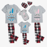 Matching Easter Family Pajamas Happy Easter Bunny Gray Pajamas Set