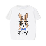 Matching Easter Family Pajamas Happy Easter Bunny With Glasses White Pajamas Set