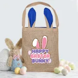 Easter Bunny Ears Canvas Bag Happy Easter Happy Easter Bunny Square Bottom Handbag