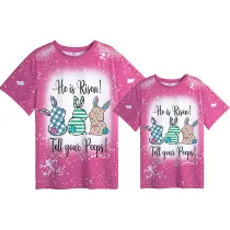 Mommy and Me Matching Clothing Top Happy Easter He Is Risen Tell Your Peeps Tie Dyed Family T-shirts