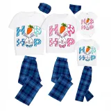 Matching Easter Family Pajamas Happy Easter Hop Bunny Gray Pajamas Set