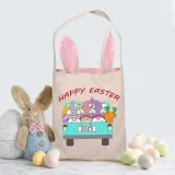 Easter Bunny Ears Canvas Bag Happy Easter Happy Easter Gnomies Car Square Bottom Handbag