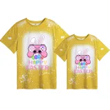 Mommy and Me Matching Clothing Top Happy Easter Game Tie Dyed Family T-shirts
