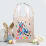 Easter Bunny Ears Canvas Bag Happy Easter Happy Easter Happy Eastrawr Dinosaur Square Bottom Handbag