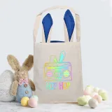 Easter Bunny Ears Canvas Bag Happy Easter Happy Easter Square Bottom Handbag