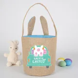 Easter Bunny Ears Canvas Bag Happy Easter Happy Easter Rabbit Car Round Bottom Handbag