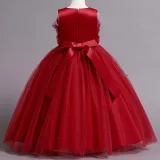 Toddler Girls Sleeveless Gemstone Belt Formal Gowns Maxi Dress