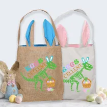 Easter Bunny Ears Canvas Bag Happy Easter Happy Easter Eggs Cellent Square Bottom Handbag