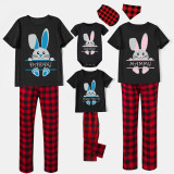 Matching Easter Family Pajamas Happy Easter Bunny Black Pajamas Set