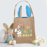 Easter Bunny Ears Canvas Bag Happy Easter Happy Easter Bunny Square Bottom Handbag