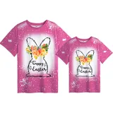 Mommy and Me Matching Clothing Top Happy Easter Bunny Flower Egg Tie Dyed Family T-shirts