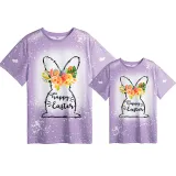 Mommy and Me Matching Clothing Top Happy Easter Bunny Flower Egg Tie Dyed Family T-shirts