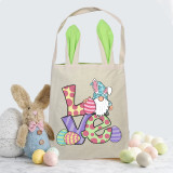 Easter Bunny Ears Canvas Bag Happy Easter Happy Easter Love Square Bottom Handbag