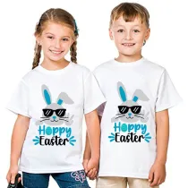 Easter Day Top T-shirts Happy Easter Cool Bunny Man T-shirts For Boys And Girls