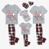 Matching Easter Family Pajamas Happy Easter Love Gnomies Gray Pajamas Set