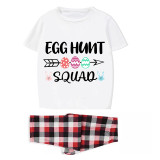 Matching Easter Family Pajamas Happy Egg Hunt Squad White Pajamas Set