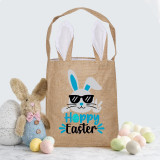 Easter Bunny Ears Canvas Bag Happy Easter Happy Easter Bunny With Glasses Square Bottom Handbag