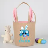Easter Bunny Ears Canvas Bag Happy Easter Happy Easter Game Boy Round Bottom Handbag