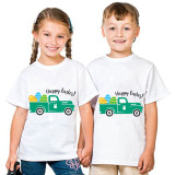 Easter Day Kids Top T-shirts Happy Easter Eggs Car T-shirts For Boys And Girls