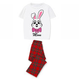 Matching Easter Family Pajamas Happy Easter Bunny Tie Gray Pajamas Set