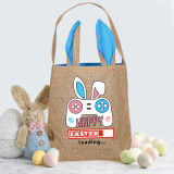 Easter Bunny Ears Canvas Bag Happy Easter Happy Easter Loading Game Square Bottom Handbag