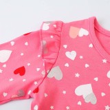 Toddler Girls Long Sleeve Heart Prints A-line Casual Dress
