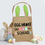 Easter Bunny Ears Canvas Bag Happy Easter Happy Easter Eggs Hunt Squad Square Bottom Handbag