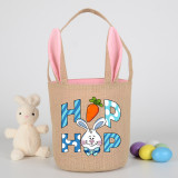 Easter Bunny Ears Canvas Bag Happy Easter Happy Easter Square Hop Bunny Round Bottom Handbag