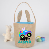 Easter Bunny Ears Canvas Bag Happy Easter Happy Easter Car Round Bottom Handbag
