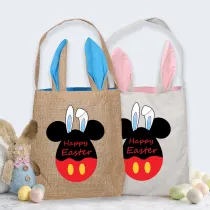 Easter Bunny Ears Canvas Bag Happy Easter Happy Easter Cartoon Mouse Square Bottom Handbag