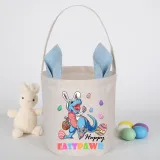 Easter Bunny Ears Canvas Bag Happy Easter Happy Easter Happy Eastrawr Dinosaur Round Bottom Handbag