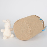 Easter Bunny Ears Canvas Bag Happy Easter Happy Easter Plaids Bunny Round Bottom Handbag