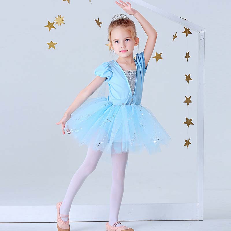 Toddler Girls Puffy Sleeves Glitter Tutu Princess Dress