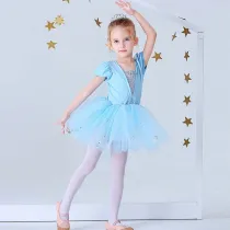 Toddler Girls Puffy Sleeves Glitter Tutu Princess Dress