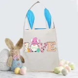 Easter Bunny Ears Canvas Bag Happy Easter Happy Easter Love Gnomies Square Bottom Handbag