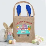 Easter Bunny Ears Canvas Bag Happy Easter Happy Easter Gnomies Car Square Bottom Handbag