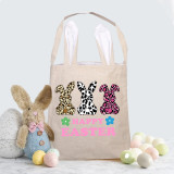 Easter Bunny Ears Canvas Bag Happy Easter Happy Easter Bunny Square Bottom Handbag