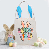 Easter Bunny Ears Canvas Bag Happy Easter Happy Easter Bunny Vibes Square Bottom Handbag