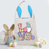 Easter Bunny Ears Canvas Bag Happy Easter Happy Easter Love Square Bottom Handbag