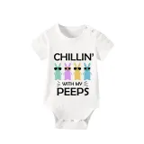 Matching Easter Family Pajamas Happy Easter Chillin With My Peeps Sunglass Bunny Gray Pajamas Set