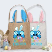Easter Bunny Ears Canvas Bag Happy Easter Happy Easter Game Boy Square Bottom Handbag