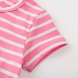 Toddler Girls Short Sleeve Striped Cartoon Flower Pony Prints A-line Casual Dress