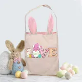 Easter Bunny Ears Canvas Bag Happy Easter Happy Easter Love Gnomies Square Bottom Handbag
