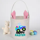Easter Bunny Ears Canvas Bag Happy Easter Happy Easter Car Round Bottom Handbag