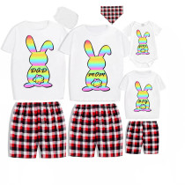 Matching Easter Family Pajamas Happy Easter Colorful Bunny White Pajamas Set