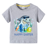 Easter Day Kids Top Shark Happy Easter Eggs T-shirts