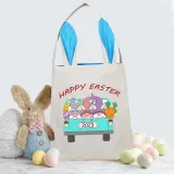 Easter Bunny Ears Canvas Bag Happy Easter Happy Easter Gnomies Car Square Bottom Handbag